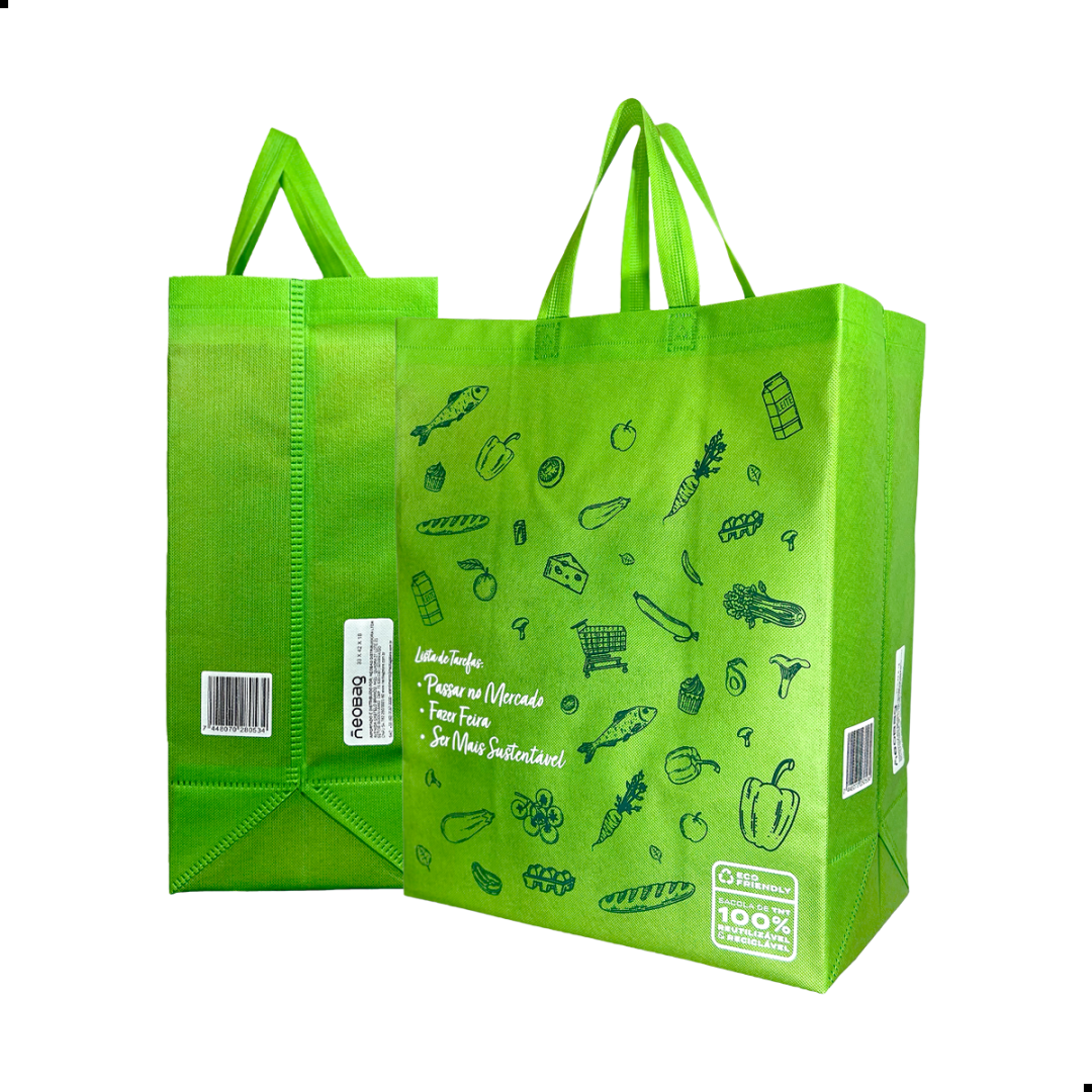 Sacola Neobag TNT Ecológica Verde 33x42x18 cm - foto principal