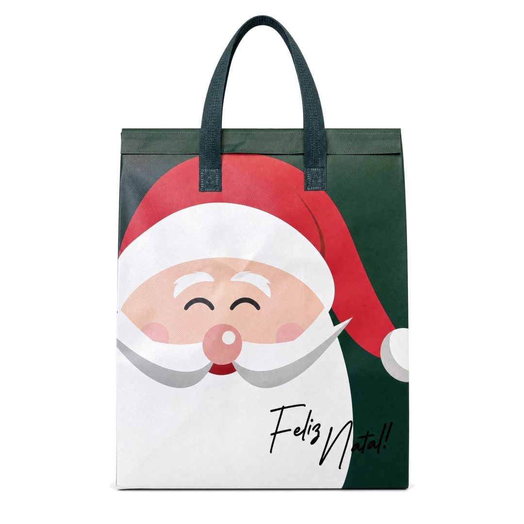 Sacola térmica de Natal Neobag Verde E Vermelha Grande 30x36x20 cm