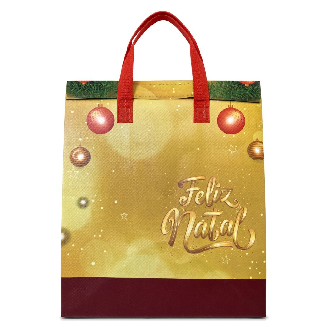 NEOBAG NATAL DOURADA E VERMELHA GRANDE 30X36X20