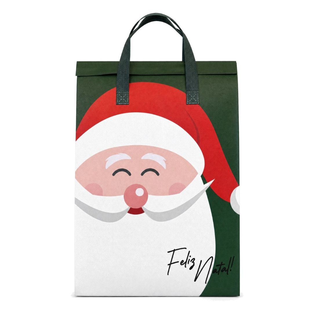 Sacola térmica de Natal Neobag Verde E Vermelha Extra Grande 30x42x28 cm