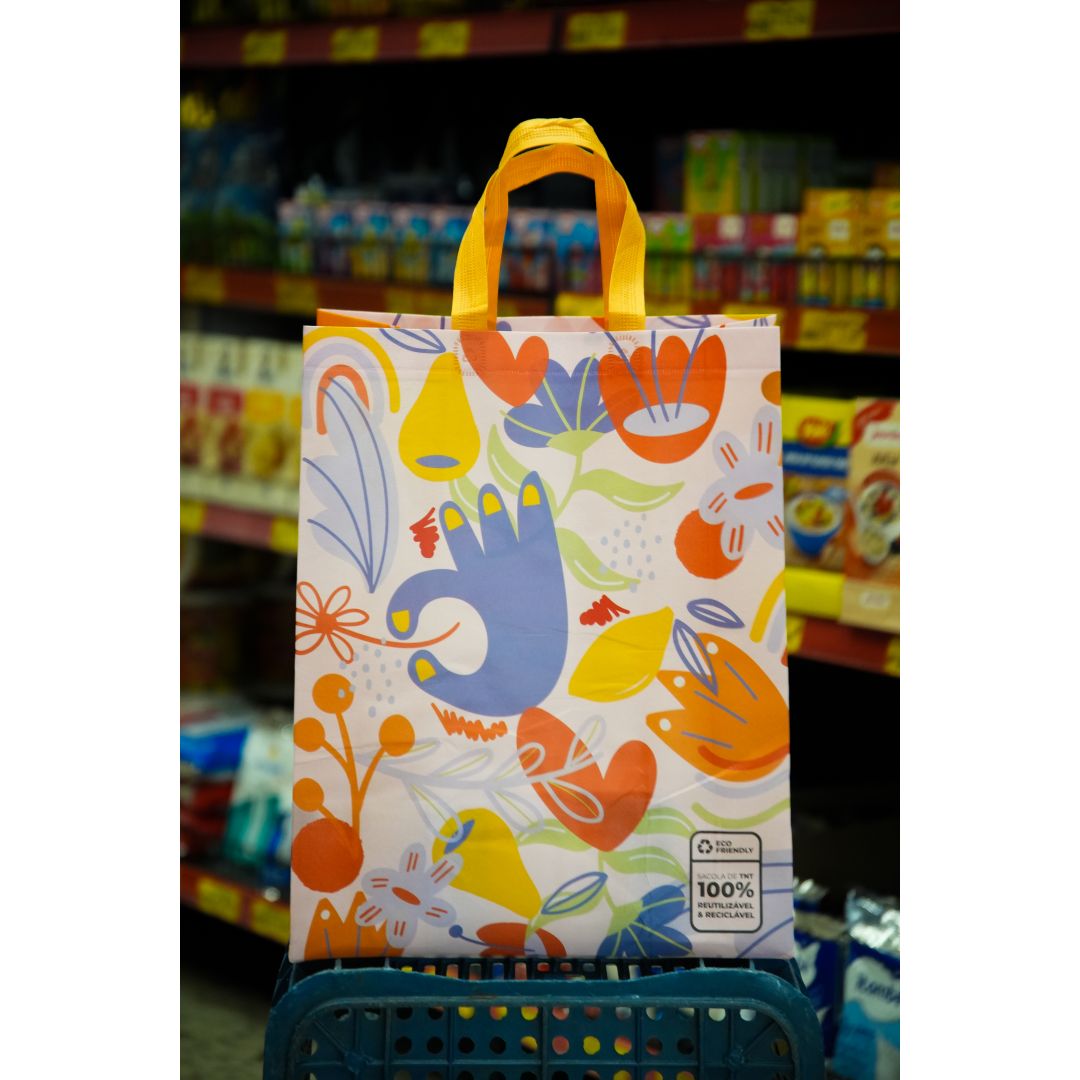 Sacola Neobag Ecológica Amarela 33x42x18 cm