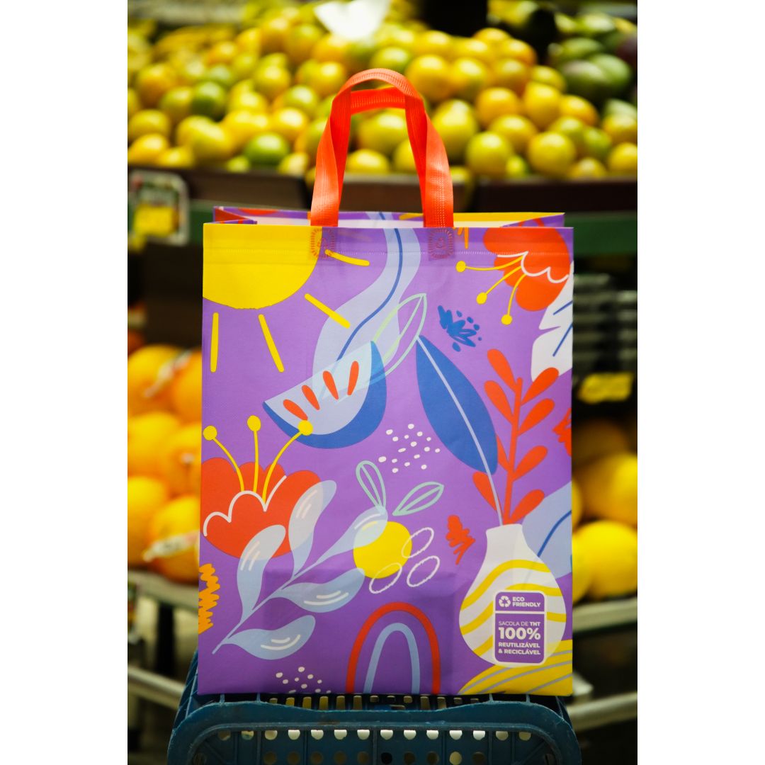 Sacola Neobag Ecológica Vermelho 33x42x18 cm