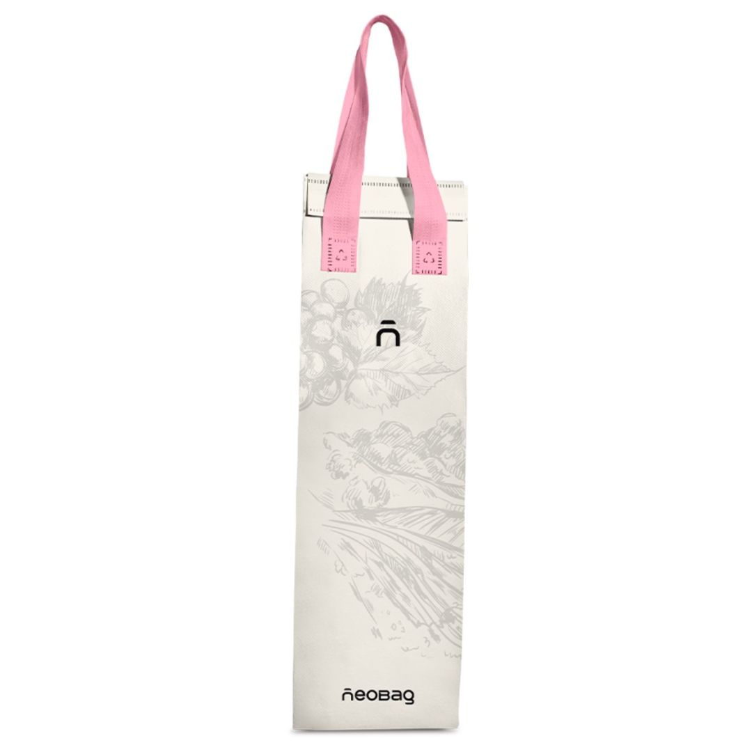 Sacola térmica Neobag Prestige White Flor 12x40x8,5 cm