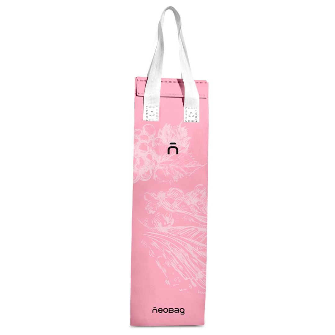 Sacola térmica Neobag Prestige Pink Flor 12x40x8,5 cm