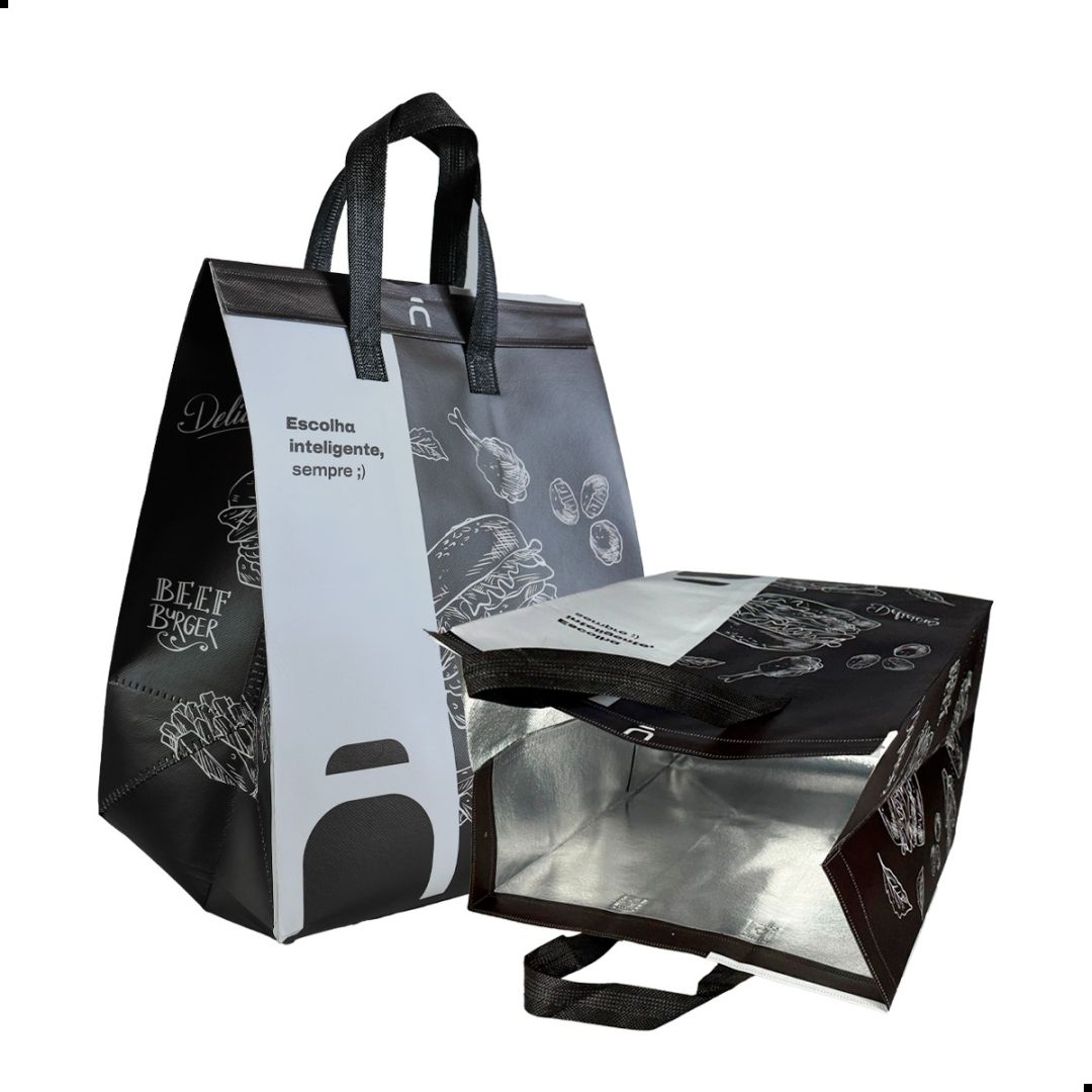 Sacola térmica Neobag Essential Burguer Black 24x30x16 cm